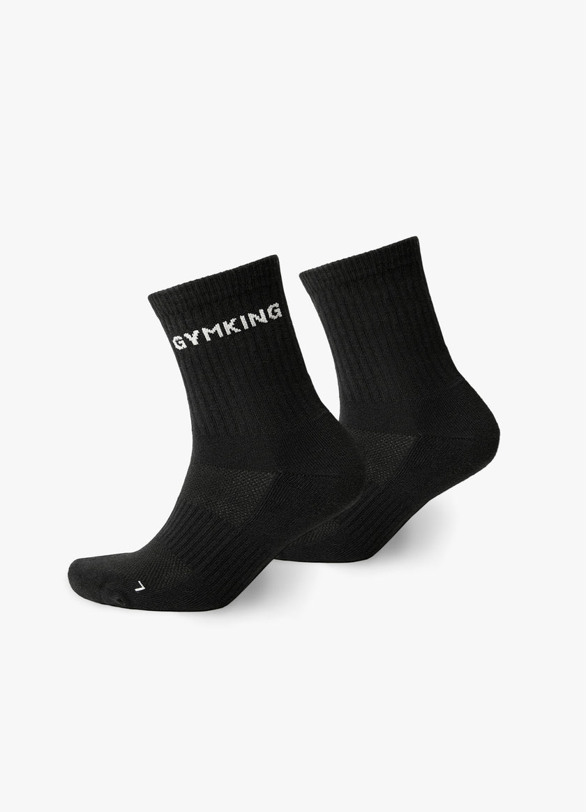 Gym King Linear Crew Sock (2pk) - Black