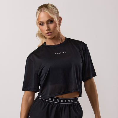 Gym King Adapt Crop T-Shirt - Black