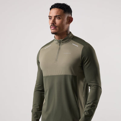 Gym King Advance 1/4 Zip - Khaki Multi