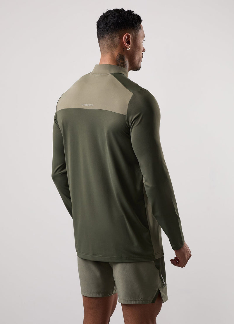 Gym King Advance 1/4 Zip - Khaki Multi