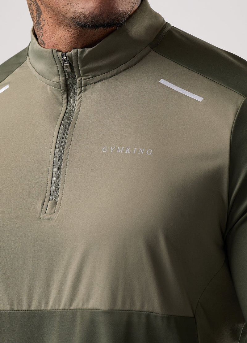 Gym King Advance 1/4 Zip - Khaki Multi