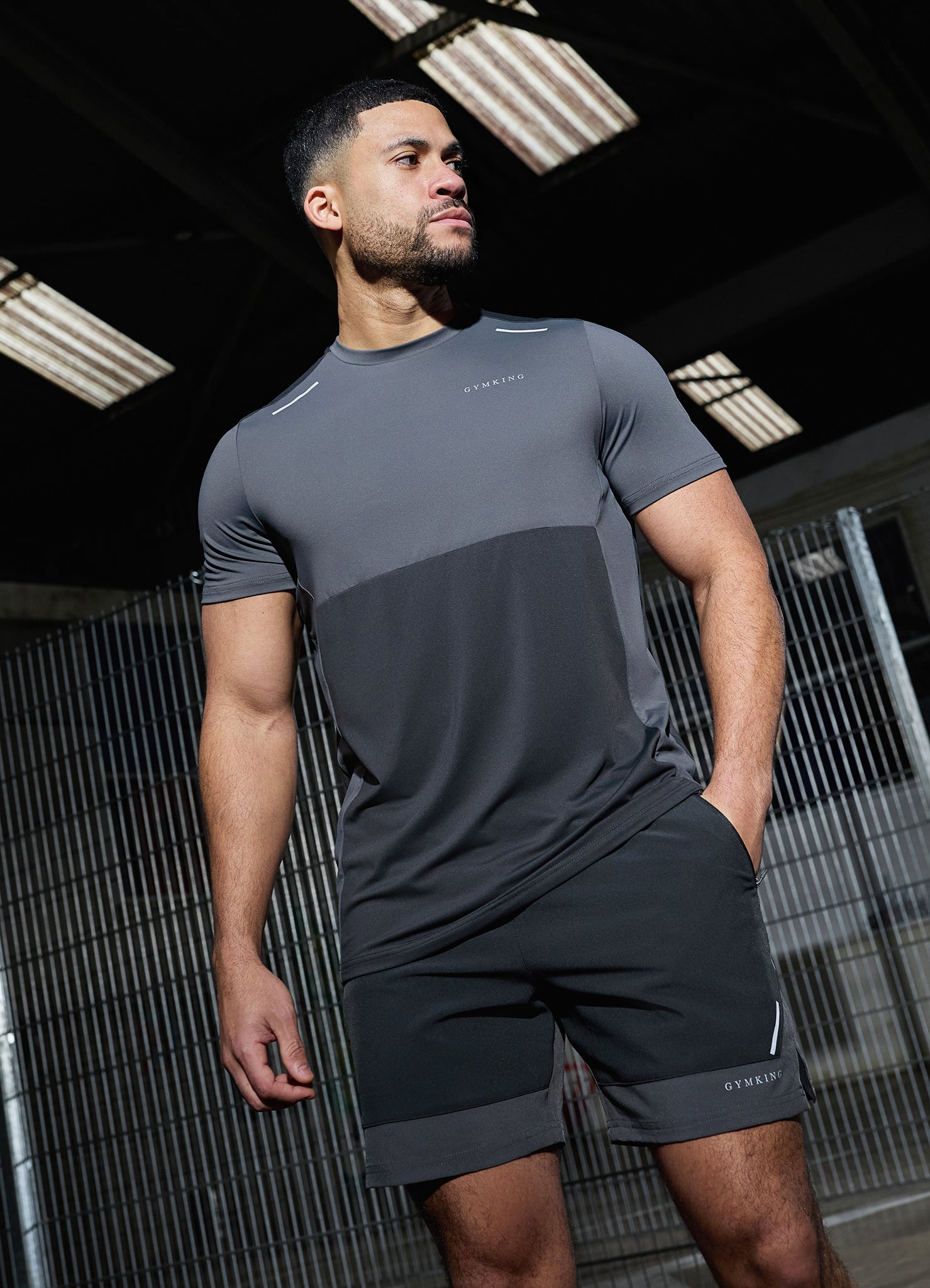 Gym King Advance Tee - Urban Grey/Fossil Grey