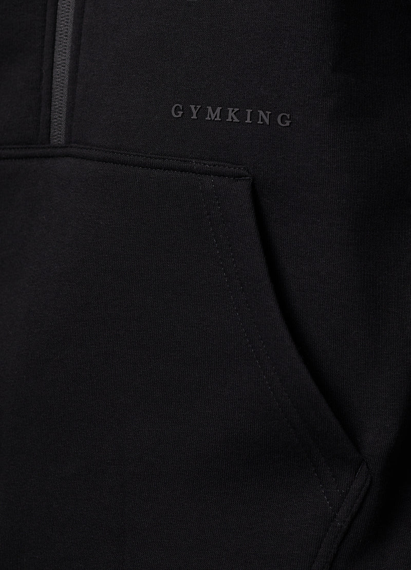 Gym King Alpha 1/2 Zip Hood - Black