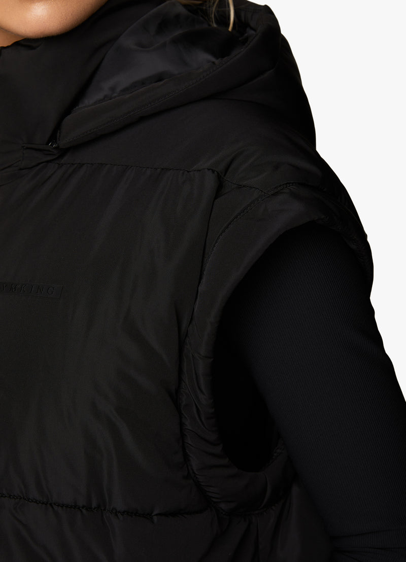 Gym King Align Oversized Gilet - Black