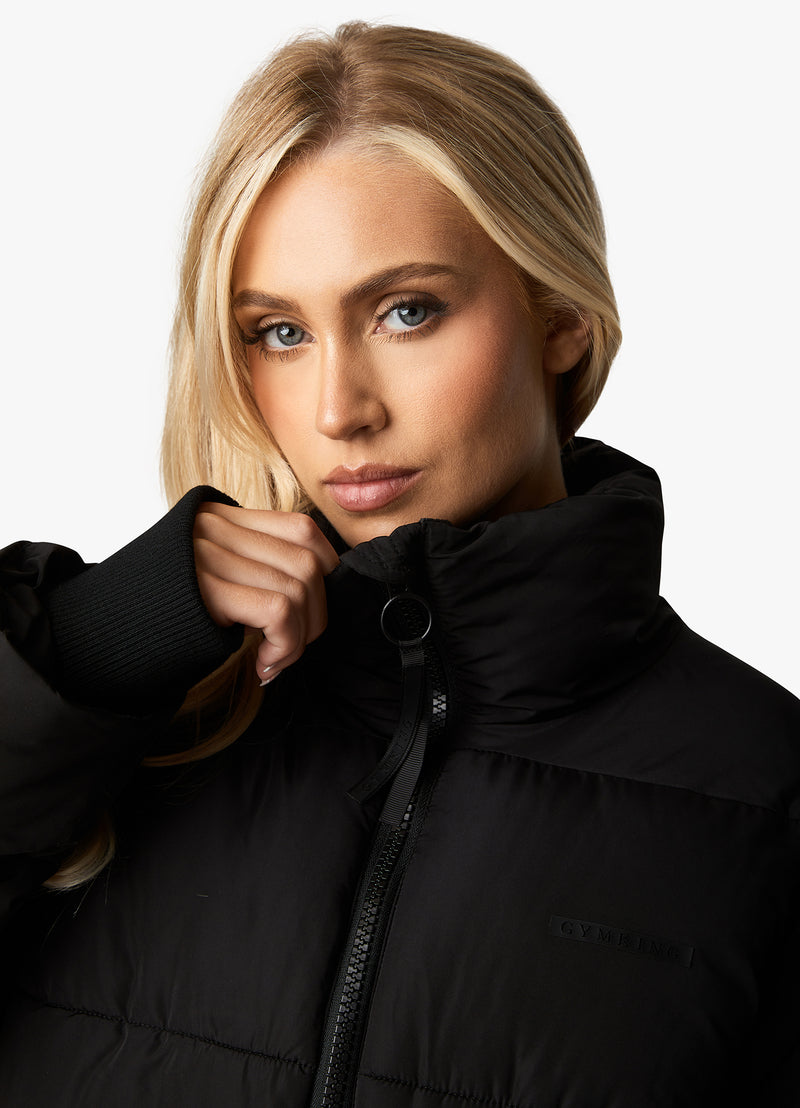 Gym King Align 2-in-1 Crop Puffer - Black