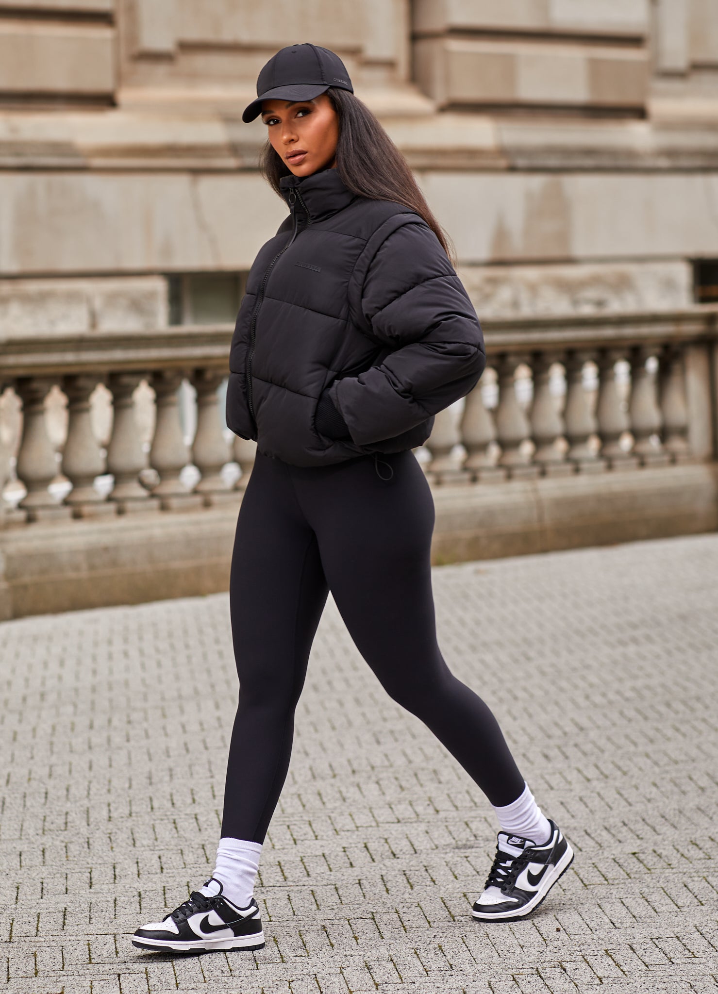 Gym King Align 2 in 1 Crop Puffer Black GYM KING