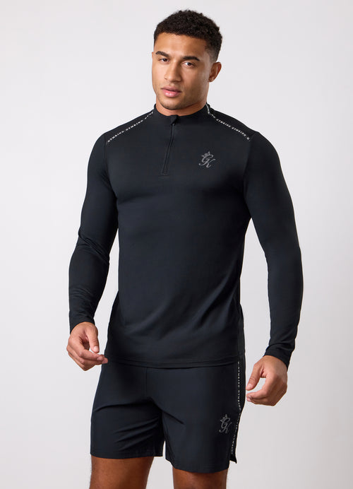 Gym King Ambition Taped 1/4 Zip- Black