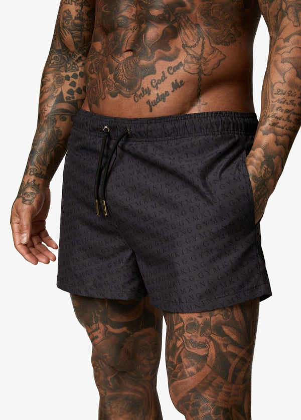 Gym King Marina Short 4" - Black AOP
