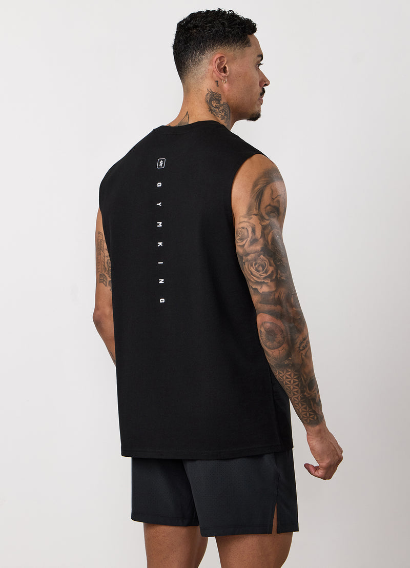 Gym King Apex Jersey Vest - Black