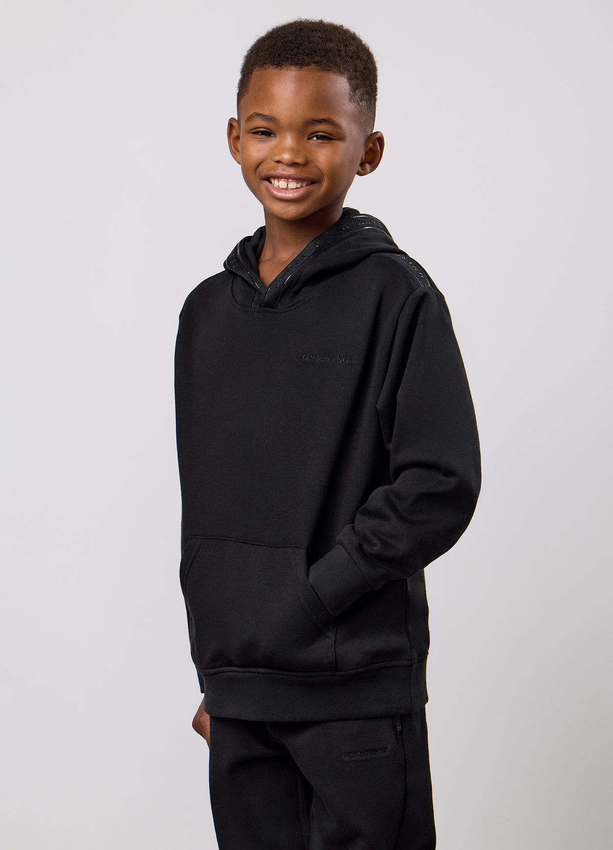 Gym King Older Kids Ascent Taped Hoodie - Black