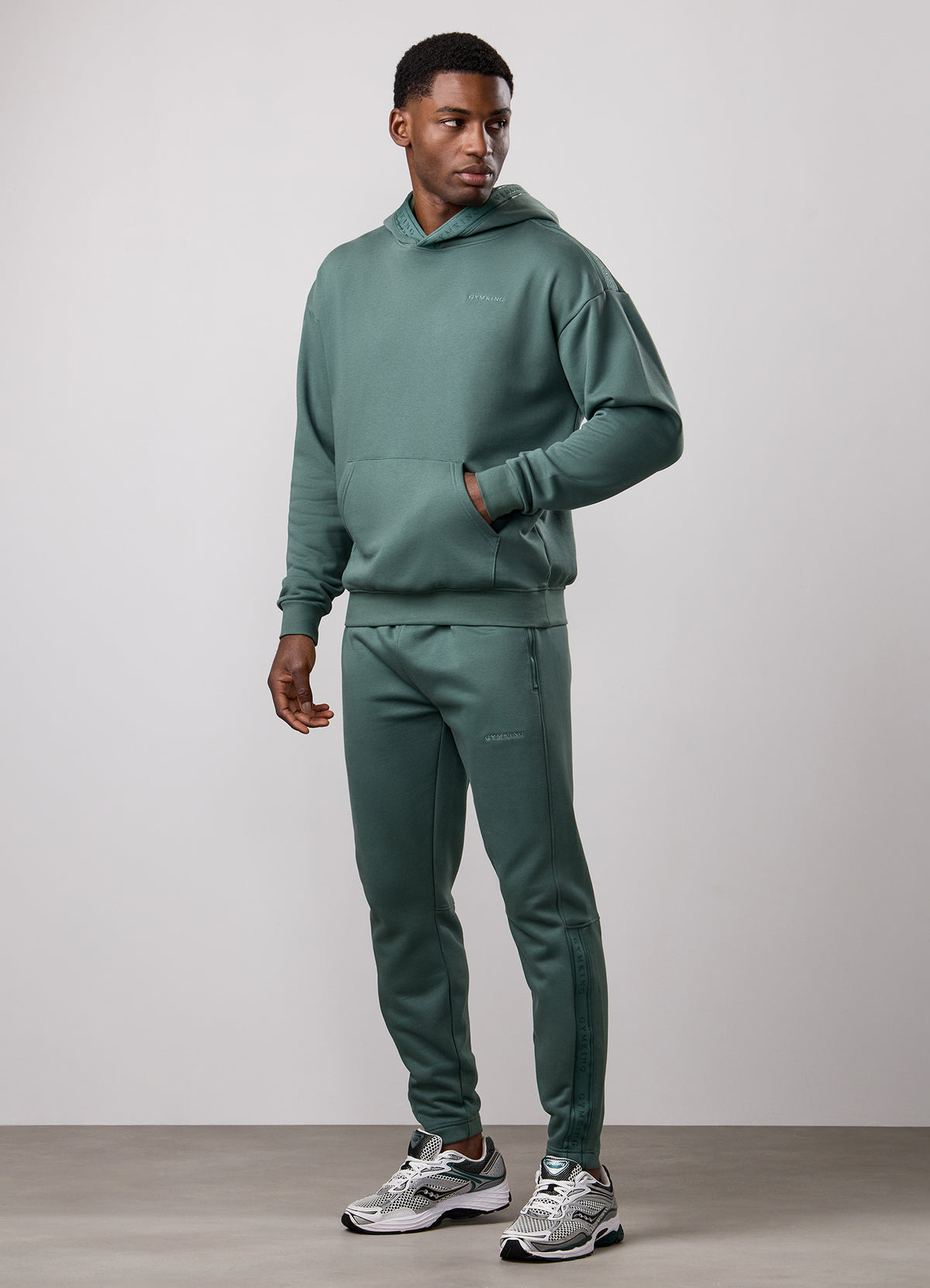 Gym King Ascent Taped Hood Tracksuit – Willow Green