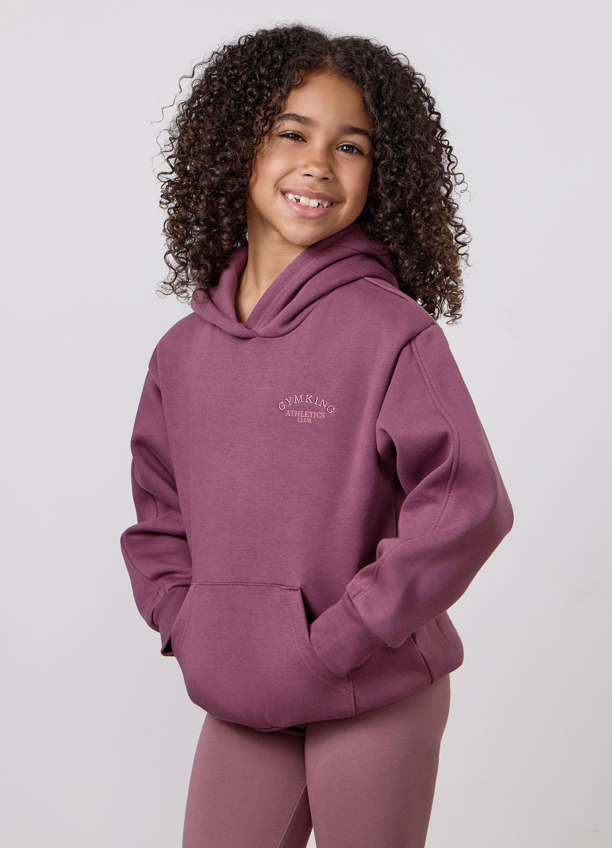 Gym King Older Kids Athletics Club Oversized Hoodie - Mulberry