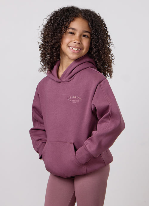 Gym King Older Kids Athletics Club Oversized Hoodie - Mulberry