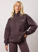 Gym King Athletics Club 1/4 Zip Funnel - Cherry Brown thumbnail