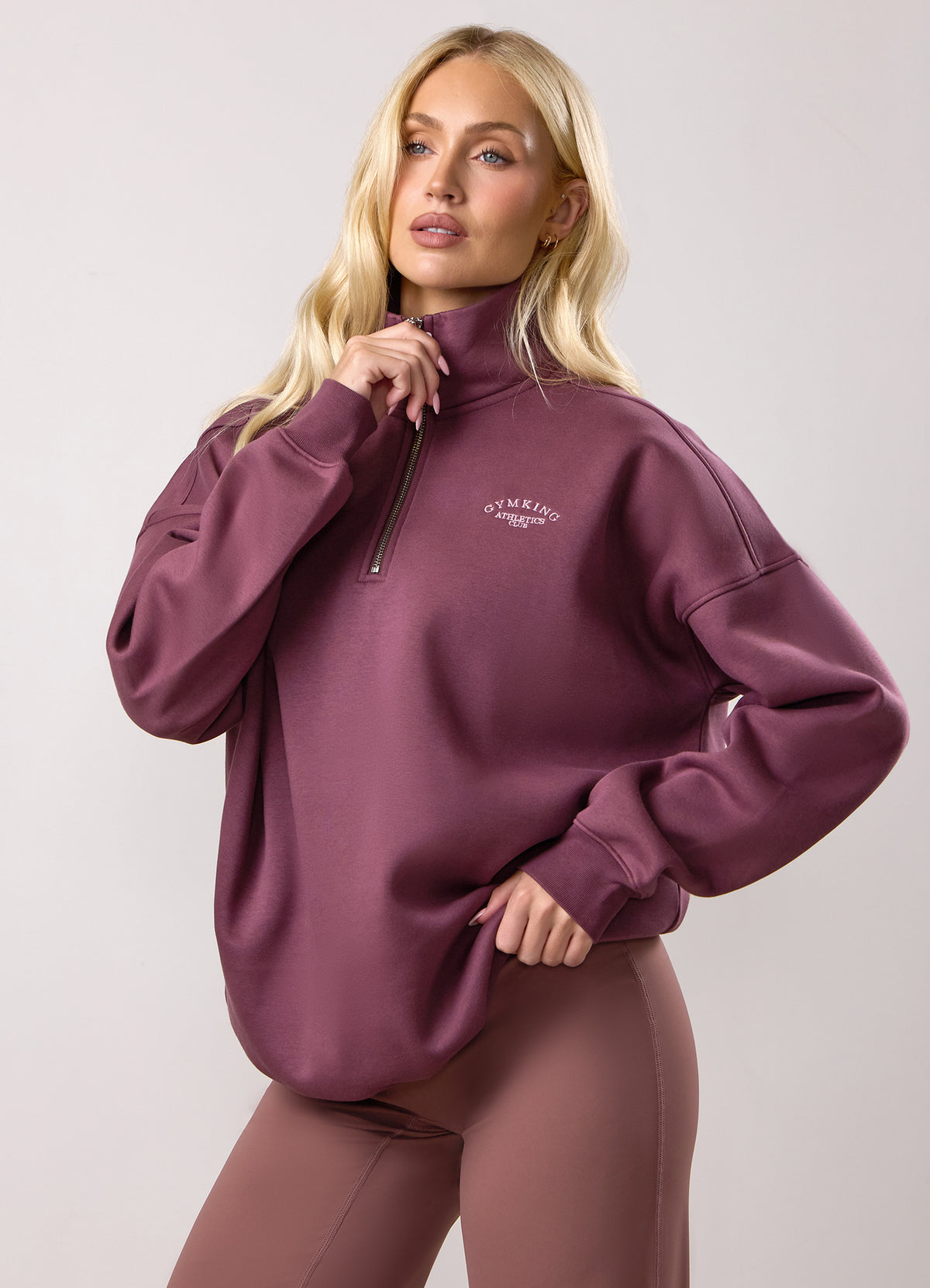 Gym King Athletics Club 1/4 Zip Funnel - Mulberry