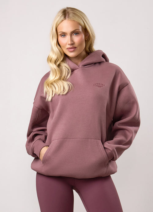 Gym King Athletics Club Relaxed Fit Hoodie - Brown Plum