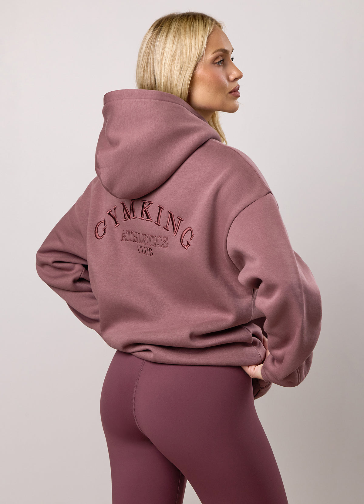 Gym King Athletics Club Relaxed Fit Hoodie - Brown Plum