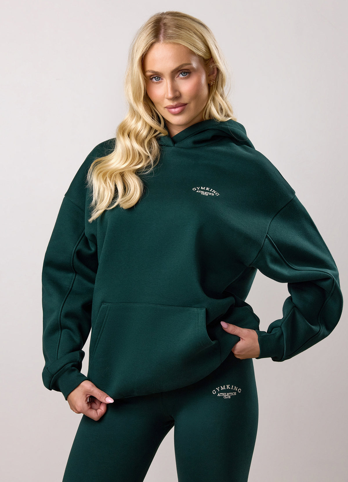 Gym King Athletics Club Relaxed Fit Hoodie - Deep Forest Green