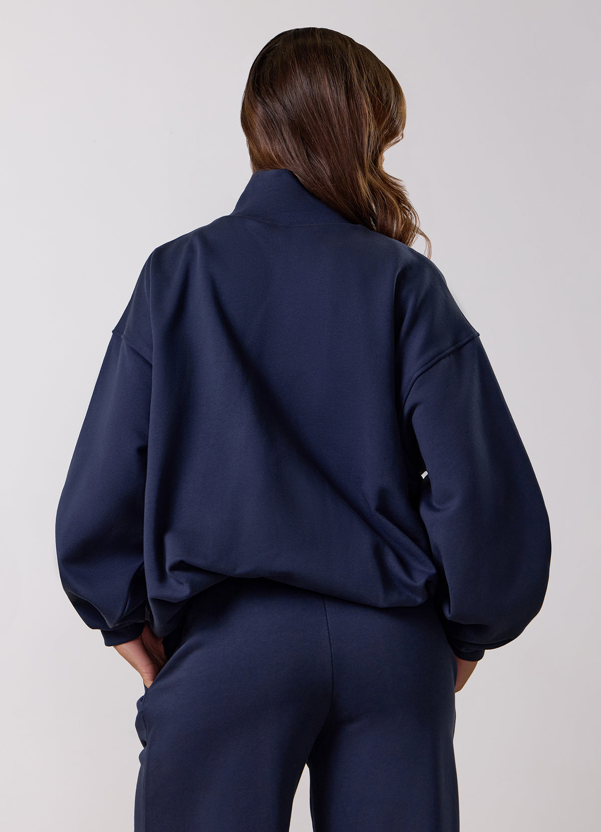 Gym King Aura Bubble Hem Full Zip Funnel - Dark Blue