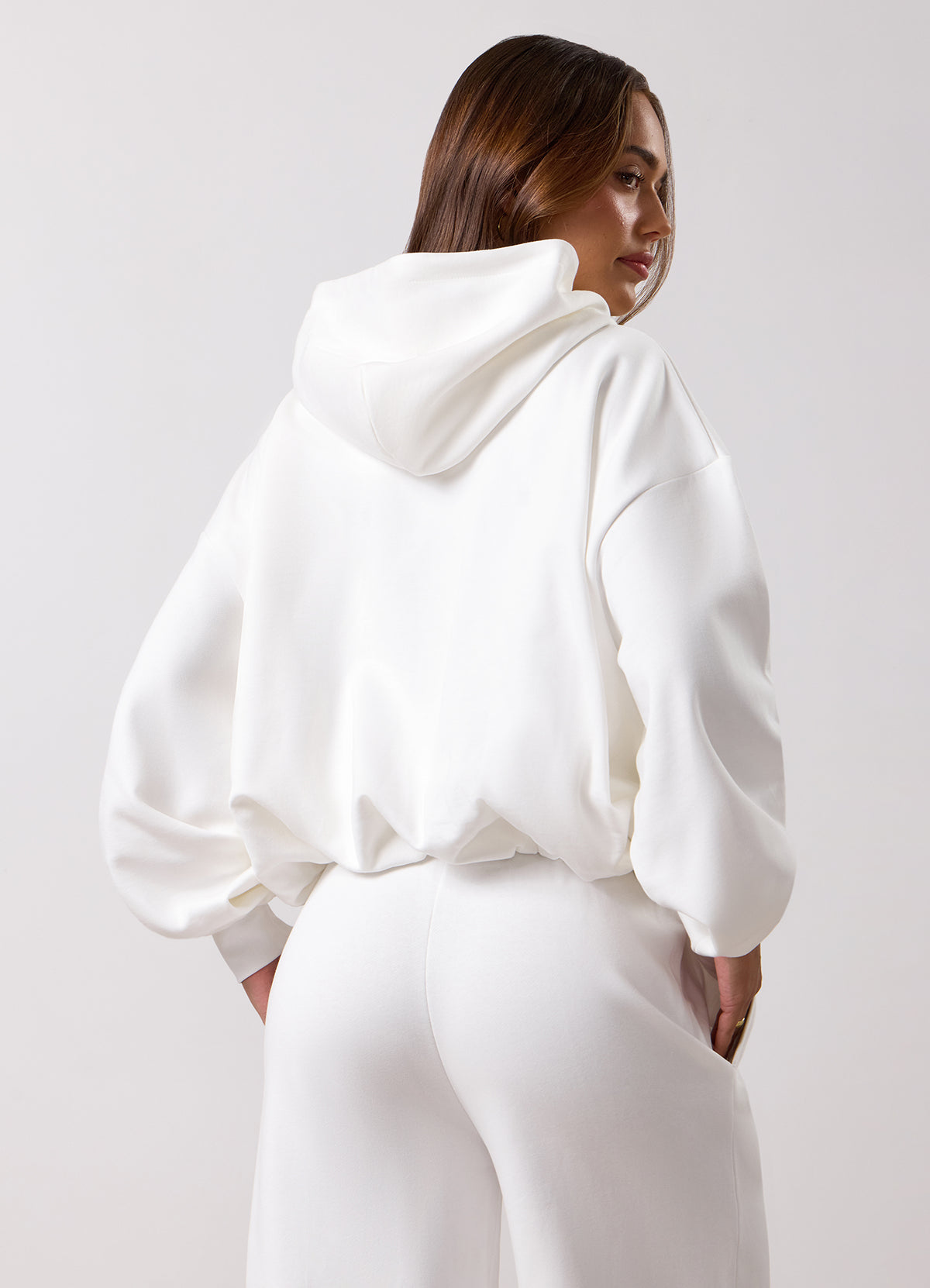 Gym King Aura Bubble Hem Hood - Cream