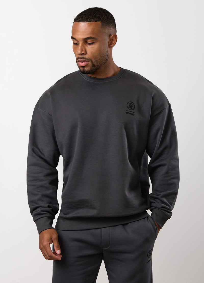 Gym King Aventus Fleece Crew - Dark Pewter