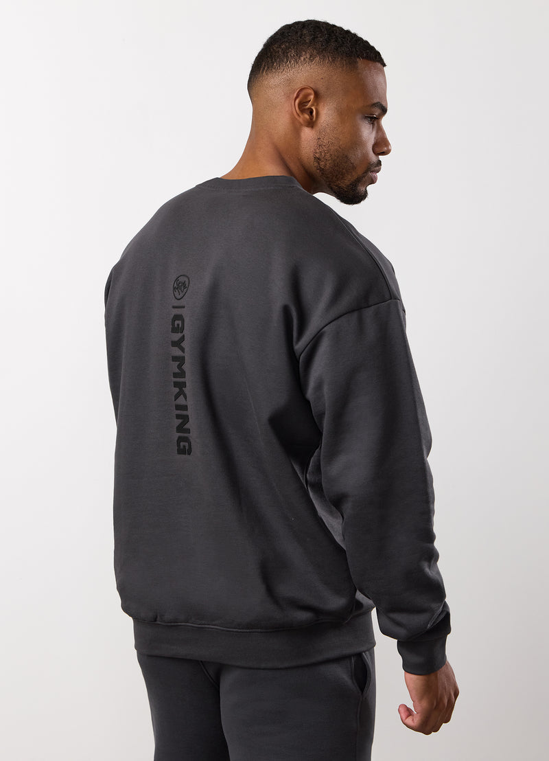 Gym King Aventus Fleece Crew - Dark Pewter