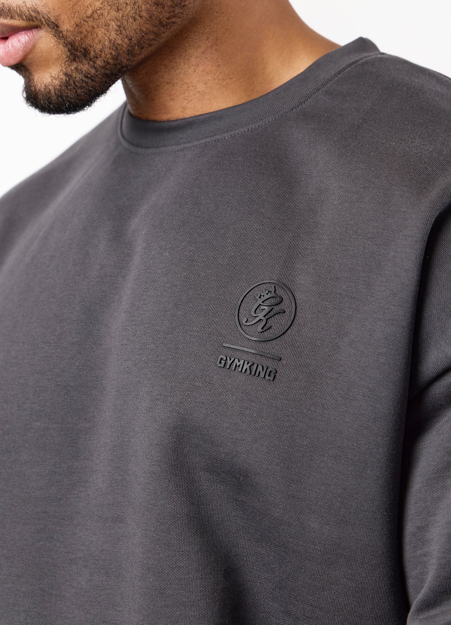 Gym King Aventus Fleece Crew - Dark Pewter