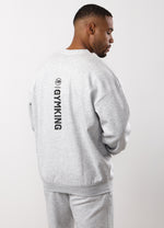 Gym King Aventus Fleece Crew Tracksuit - Snow Marl