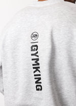 Gym King Aventus Fleece Crew Tracksuit - Snow Marl