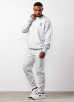 Gym King Aventus Fleece Crew Tracksuit - Snow Marl