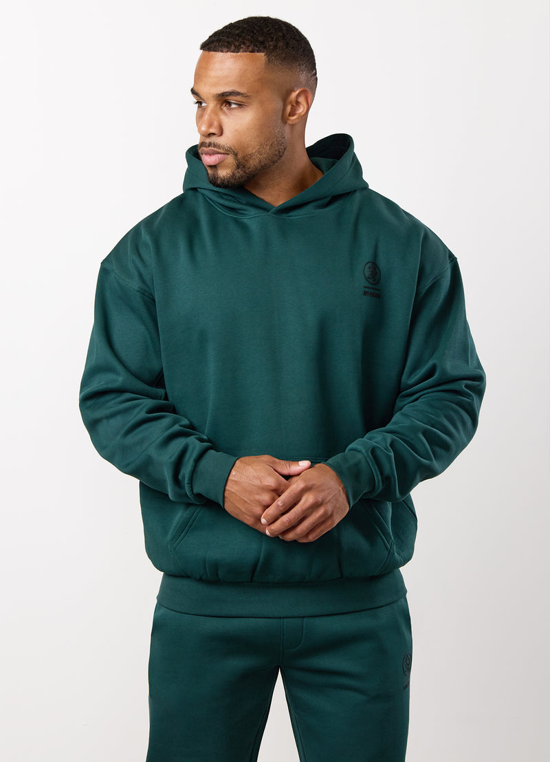 Gym King Aventus Fleece Hood - Deep Forest Green