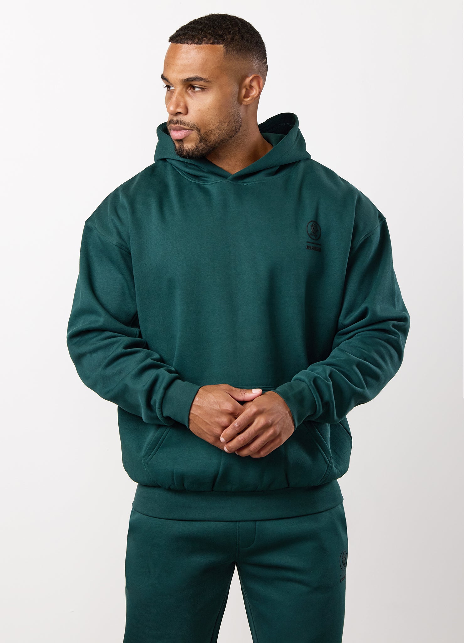 Gym King Aventus Fleece Hood Tracksuit - Deep Forest Green