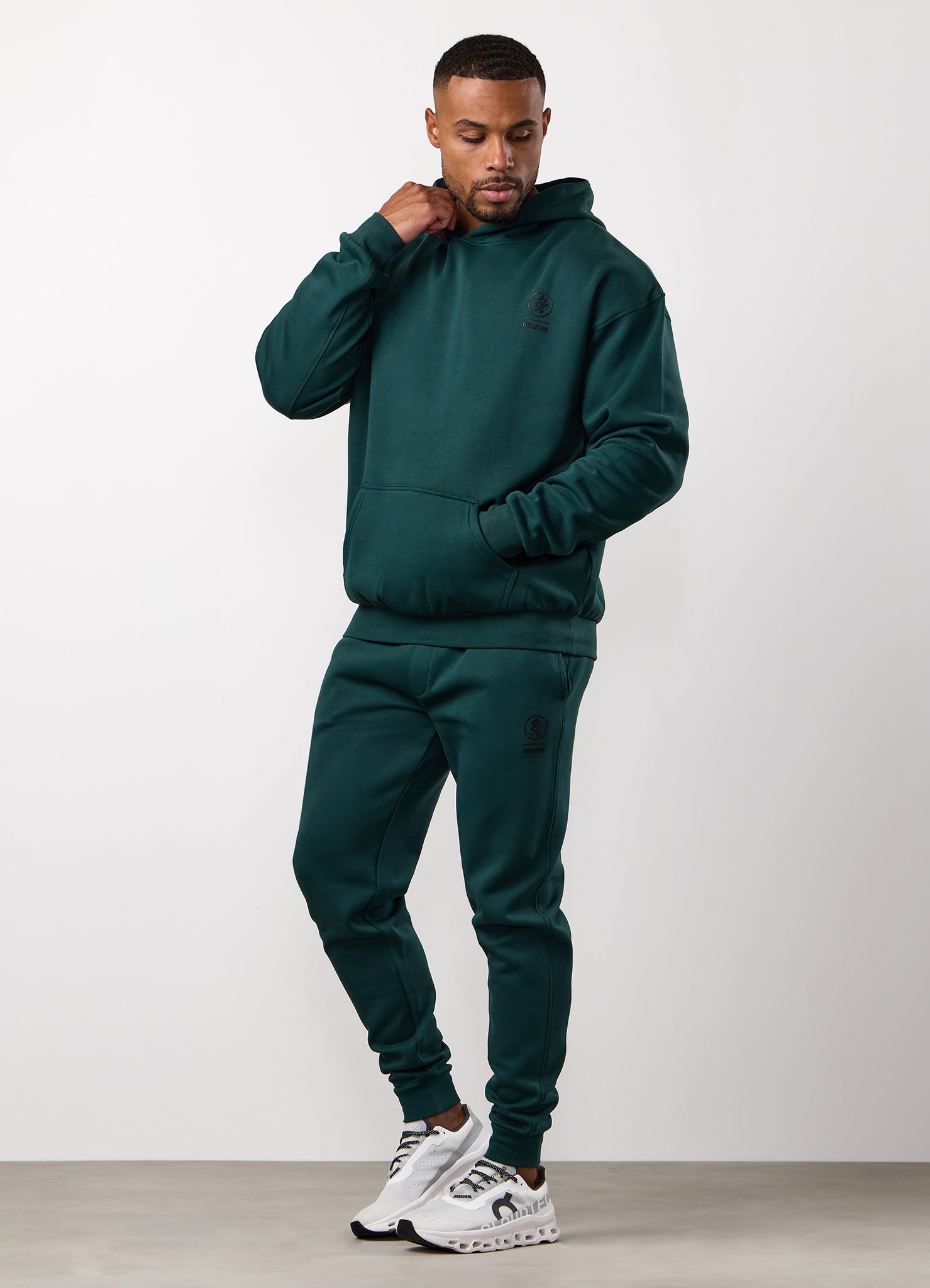 Gym King Aventus Fleece Hood Tracksuit - Deep Forest Green