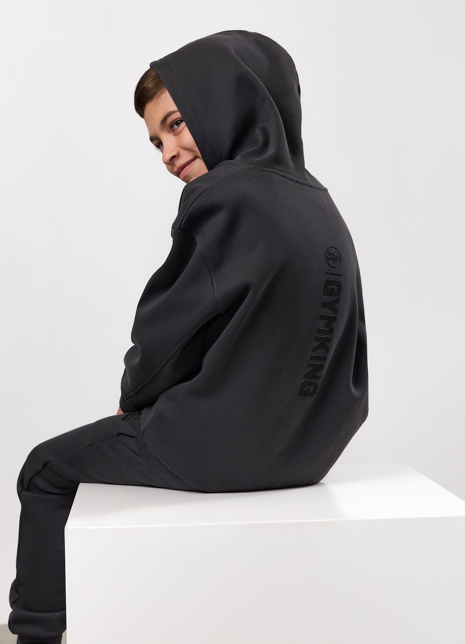 Gym King Kids Aventus Hood Tracksuit - Dark Pewter