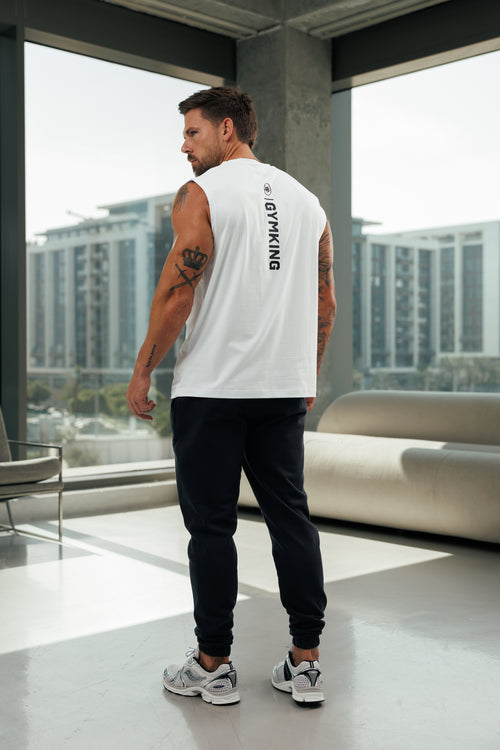 Gym King Aventus Jersey Vest - White