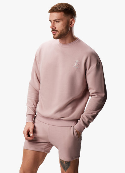 Gym King Aventus Drop Shoulder Crew - Dusky Pink