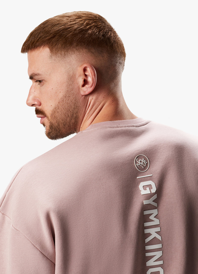 Gym King Aventus Drop Shoulder Crew - Dusky Pink