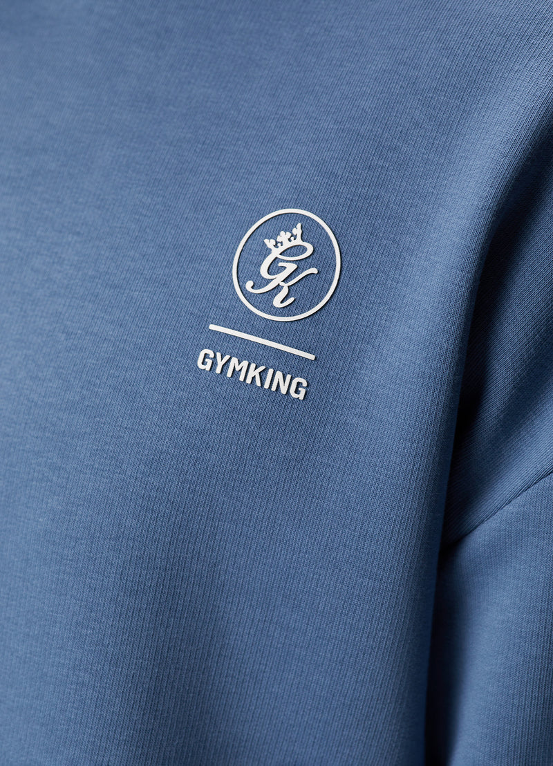 Gym King Aventus Drop Shoulder Crew - Blue Smoke