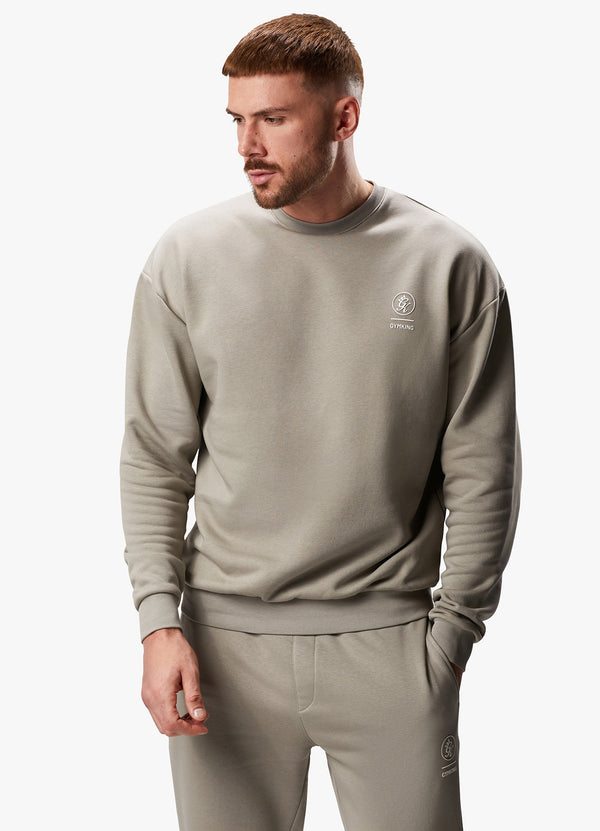 Gym King Aventus Drop Shoulder Crew - Taupe