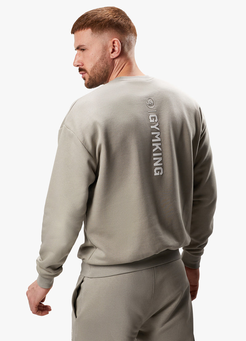 Gym King Aventus Drop Shoulder Crew - Taupe