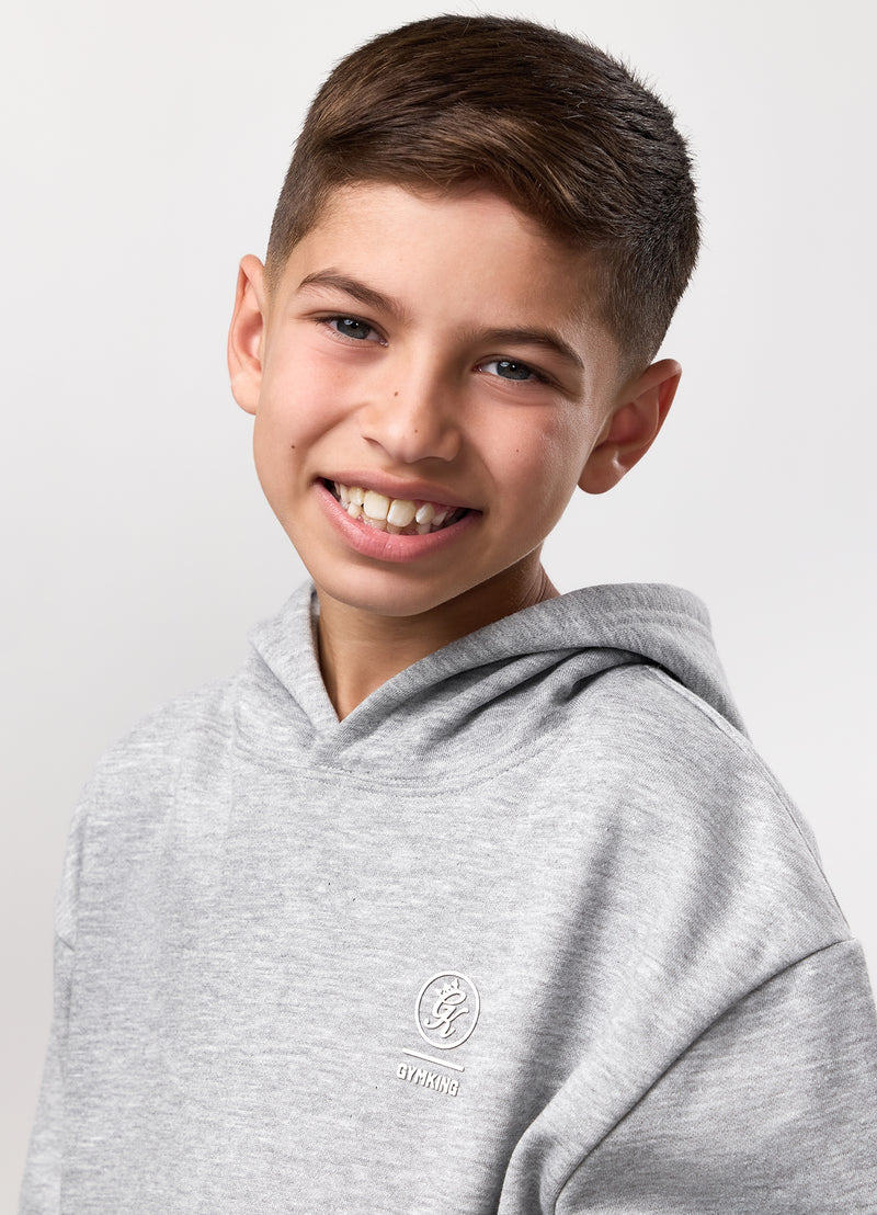 Gym King Kids Aventus Hood Tracksuit - Grey Marl