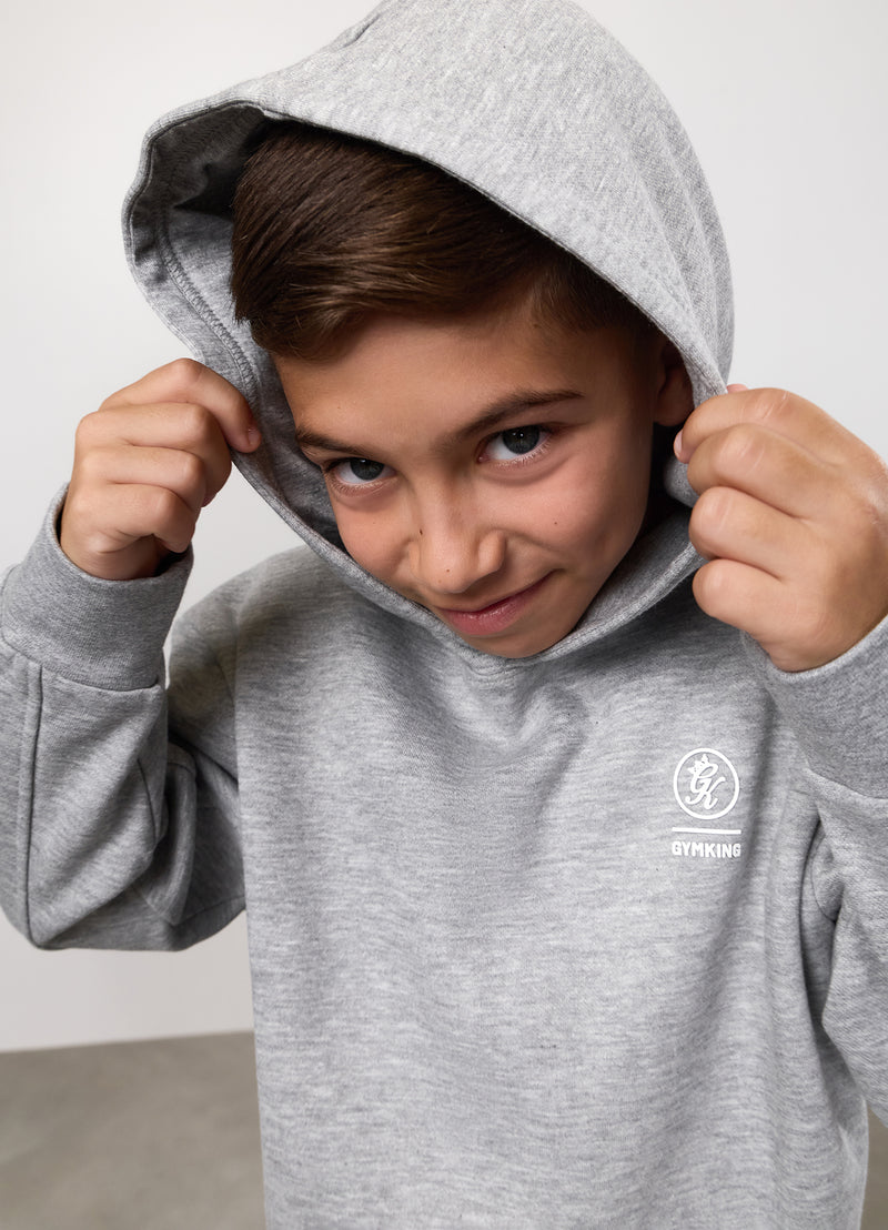 Gym King Kids Aventus Hood - Grey Marl