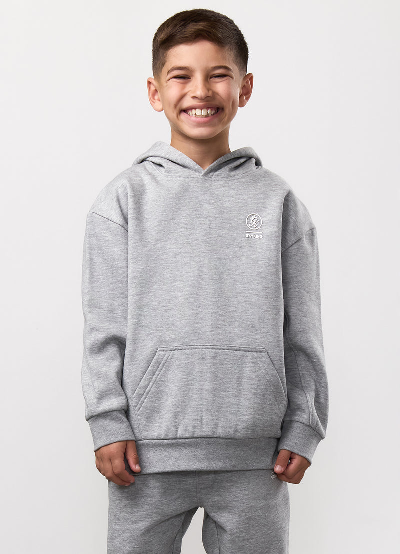 Gym King Kids Aventus Hood Tracksuit - Grey Marl