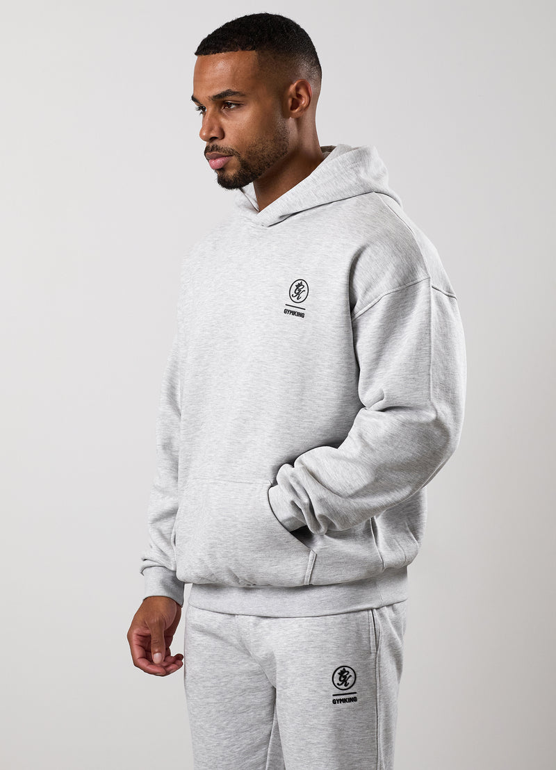 Gym King Aventus Fleece Hood - Snow Marl