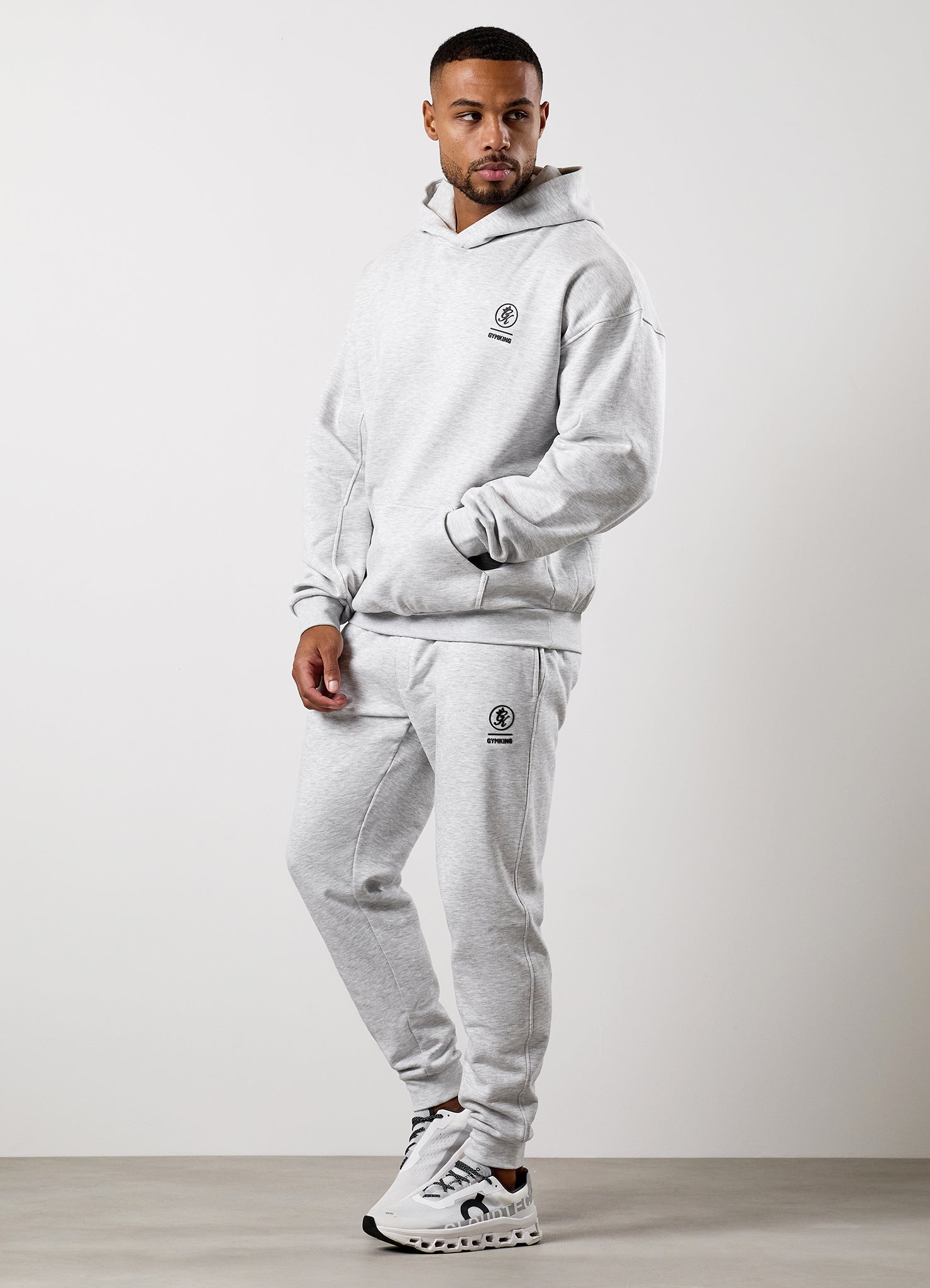 Gym King Aventus Fleece Jogger - Snow Marl