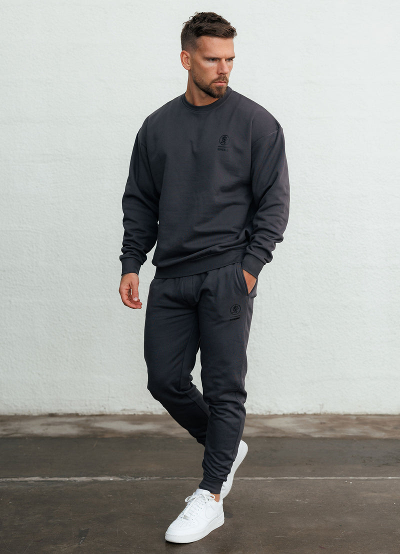 Gym King Aventus Fleece Crew - Dark Pewter