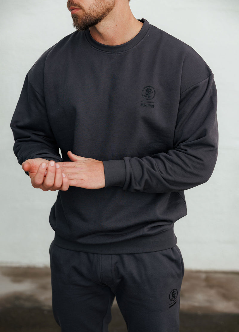 Gym King Aventus Fleece Crew - Dark Pewter