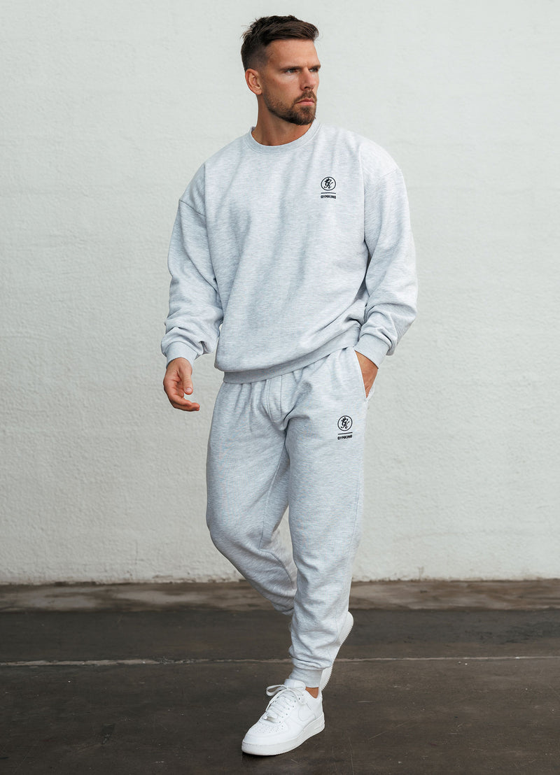 Gym King Aventus Fleece Crew - Snow Marl