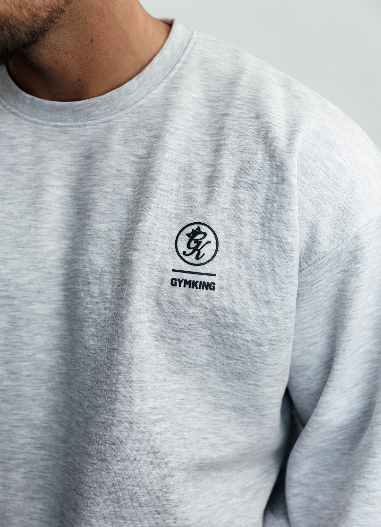 Gym King Aventus Fleece Crew - Snow Marl