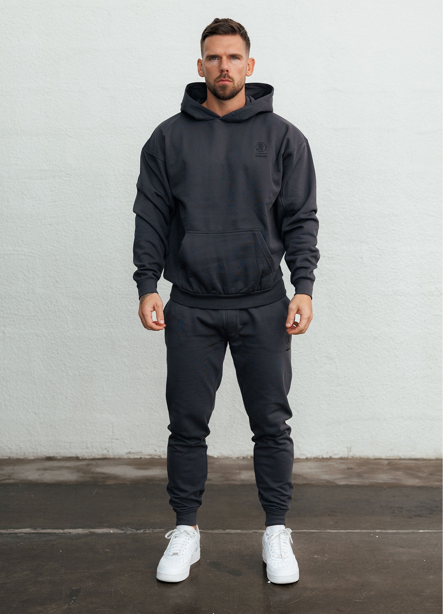 Gym King Aventus Fleece Hood - Dark Pewter